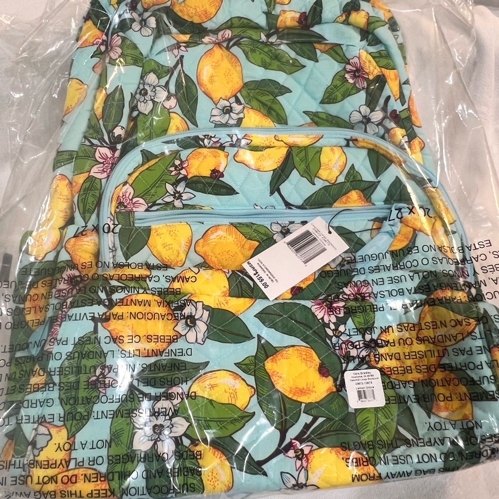 Vera Bradley Large Backpack - Lemon Grove print